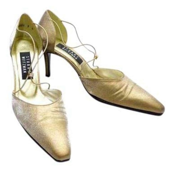 NEW Stuart Weitzman D'orsay Pumps Black AND Gold 7 - Picture 2 of 9